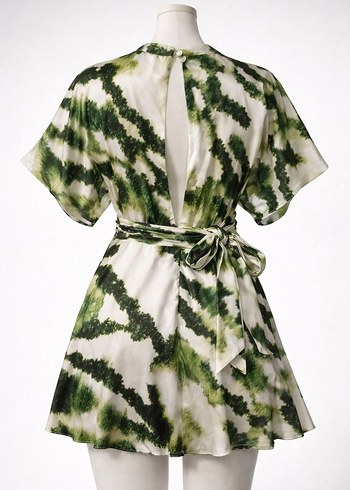 Keikei Sırt Dekolteli Mini Saten Elbise - Görsel 2