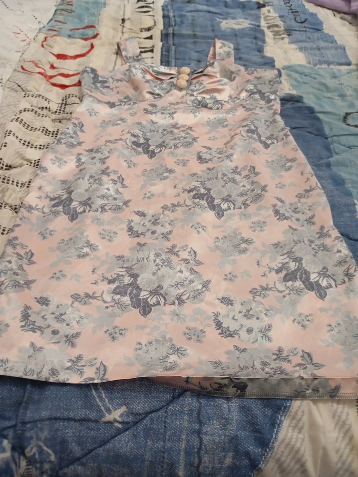 Desenli Saten Midi Kadın Elbise - Görsel 3