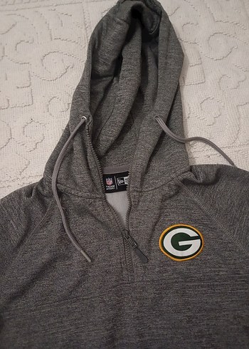 New Era Gri Kapüşonlu Fermuarlı Sweatshirt - Görsel 3