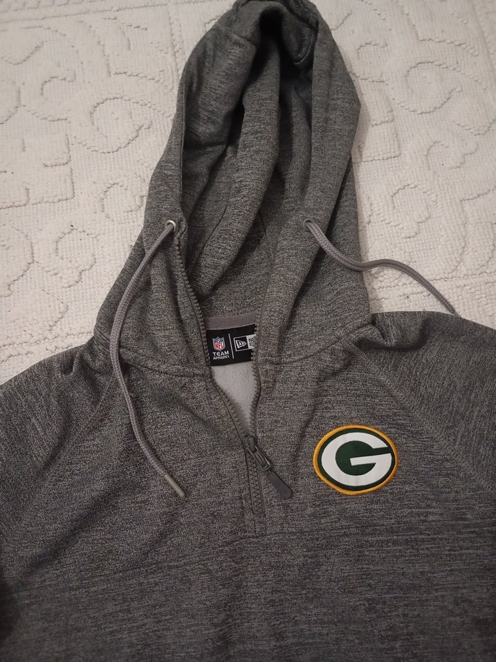 New Era Gri Kapüşonlu Fermuarlı Sweatshirt - Görsel 3