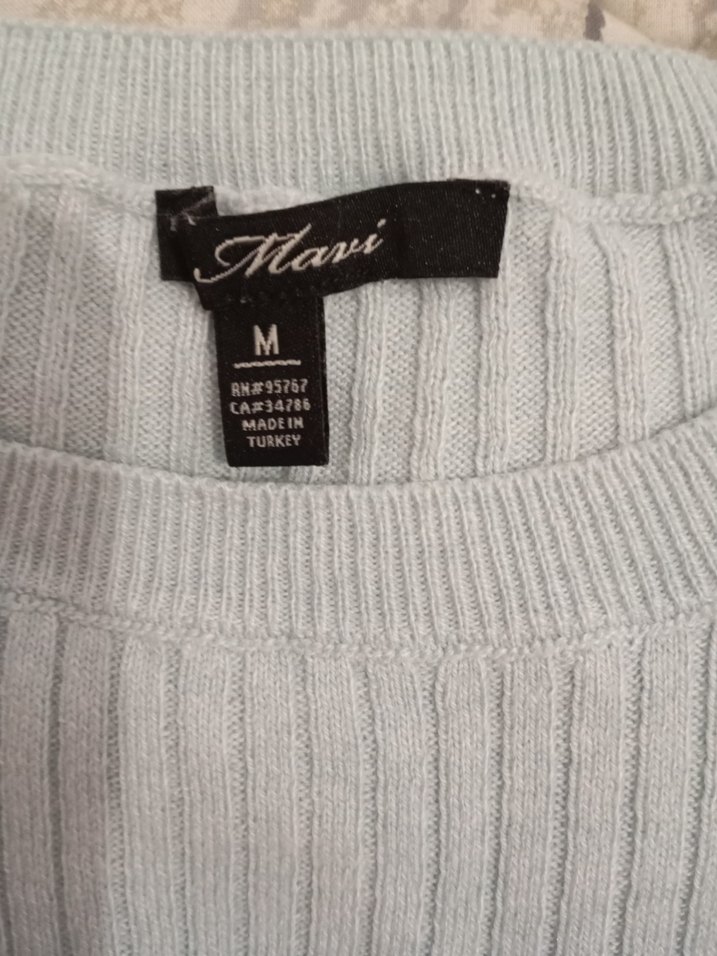 MAVİ Mini Fitilli Triko Kadın Kazak - Görsel 2