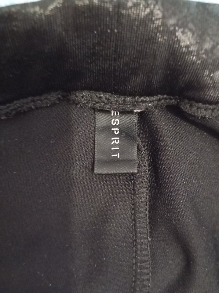 ESPRIT Siyah Deri Desenli Kadın Tayt - Görsel 4