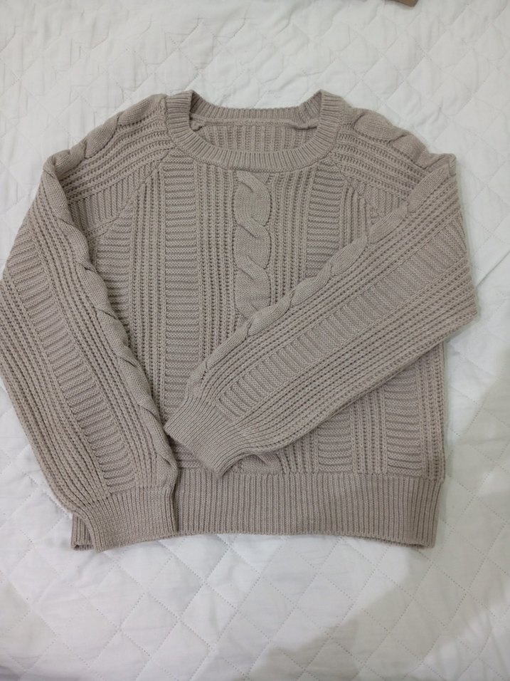 Bej Örgü Kadın Kazak - Görsel 2