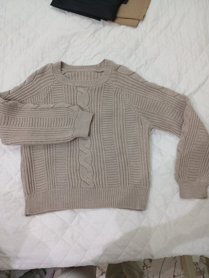 Bej Örgü Kadın Kazak - Görsel 4