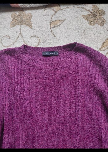 Mor Örgü Kadın Kazak - Görsel 2