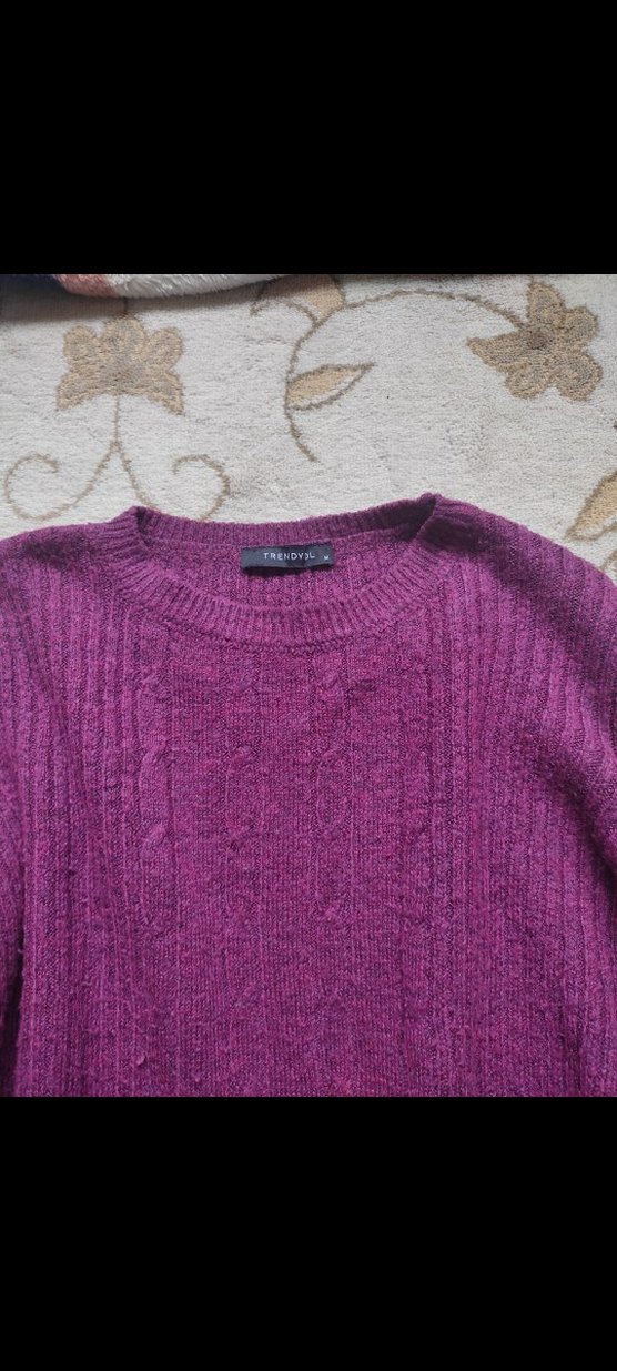 Mor Örgü Kadın Kazak - Görsel 2