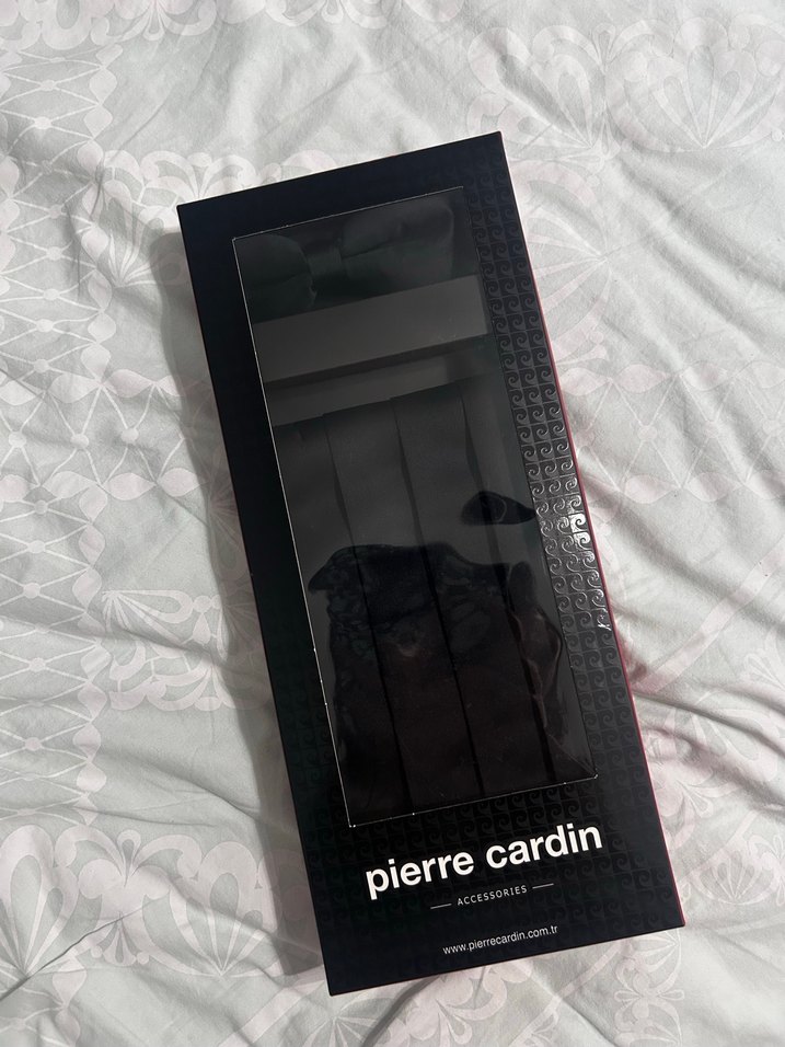 Pierre Cardin Siyah damat papyon ve kemer - Görsel 2