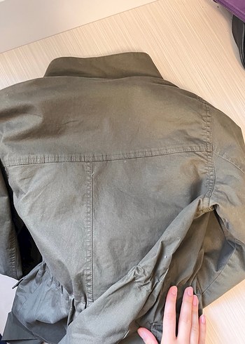 Koyu Haki Pamuklu Utility Ceket - Görsel 3