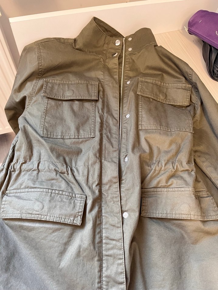 Koyu Haki Pamuklu Utility Ceket - Görsel 2