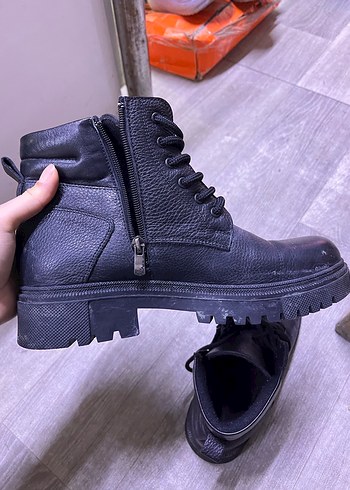 Siyah Bağcıklı Erkek Street Style Bot - Görsel 2