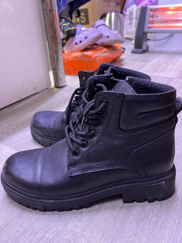 Siyah Bağcıklı Erkek Street Style Bot - Görsel 3