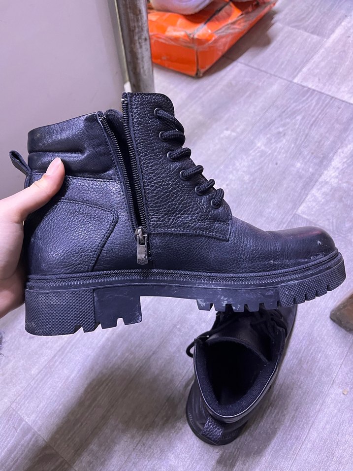 Siyah Bağcıklı Erkek Street Style Bot - Görsel 2