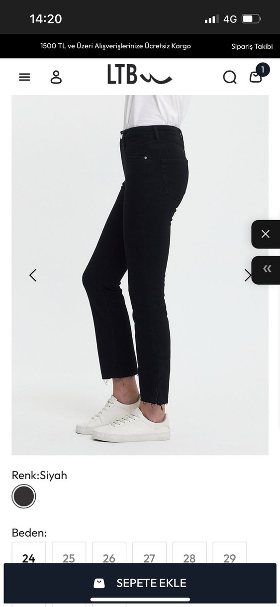 ltb siyah crop flare jean - Görsel 3