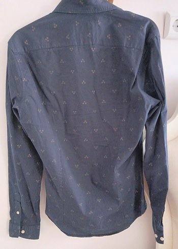 Lacivert Baskılı Erkek Gömlek - Görsel 3