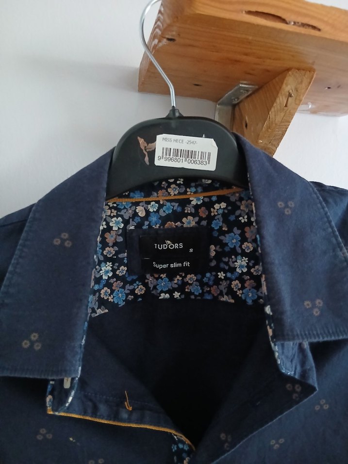 Lacivert Baskılı Erkek Gömlek - Görsel 2