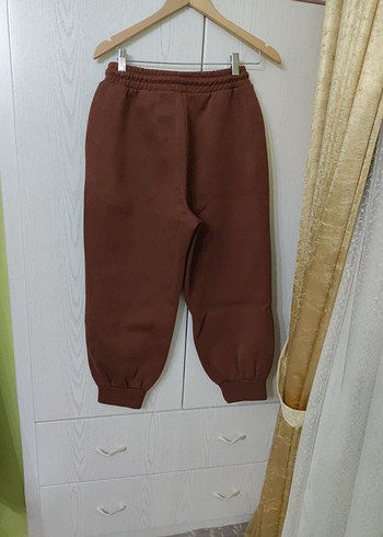 Kahverengi Rahat Kesim Kadın Eşofman Altı - Görsel 2