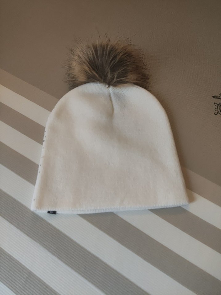 Kadın Beyaz Kürk Detaylı Triko Bere - Görsel 2