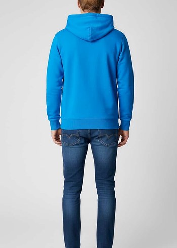Tommy Hilfiger Mavi Kapüşonlu Sweatshirt - Görsel 2