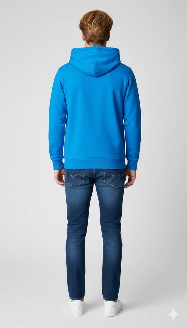 Tommy Hilfiger Mavi Kapüşonlu Sweatshirt - Görsel 2