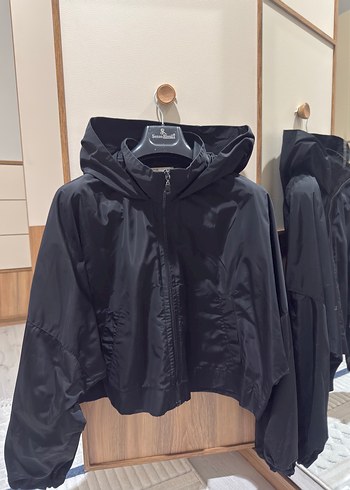Siyah Kapüşonlu Salaş Kadın Ceket - Görsel 3