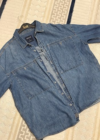 Kadın Mavi Düğmeli Denim Ceket - Görsel 3