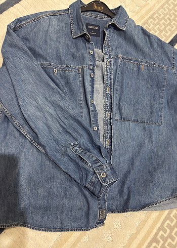 Kadın Mavi Düğmeli Denim Ceket - Görsel 4