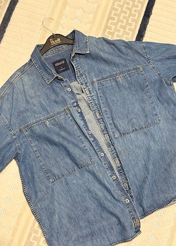 Kadın Mavi Düğmeli Denim Ceket - Görsel 2