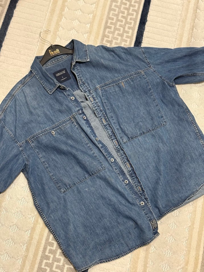 Kadın Mavi Düğmeli Denim Ceket - Görsel 3
