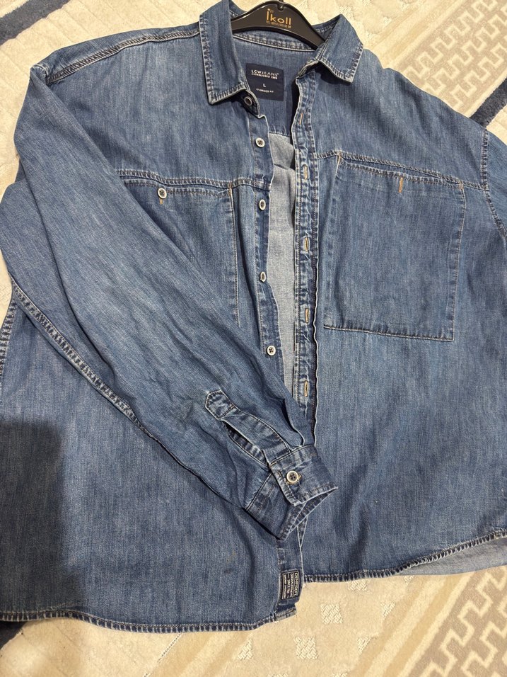 Kadın Mavi Düğmeli Denim Ceket - Görsel 4