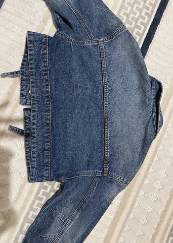Bershka Düğmeli Mavi Denim Ceket - Görsel 5
