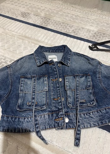 Bershka Düğmeli Mavi Denim Ceket - Görsel 2