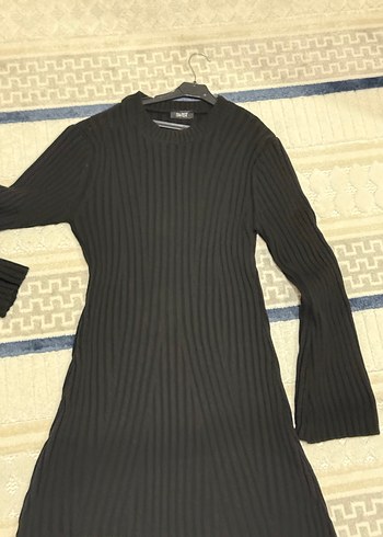 Siyah Uzun Kollu Triko Elbise - Görsel 5