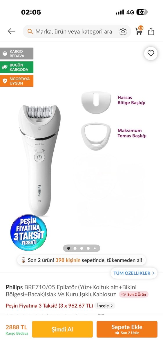 Philips Beyaz Işıklı Epilatör - Görsel 2