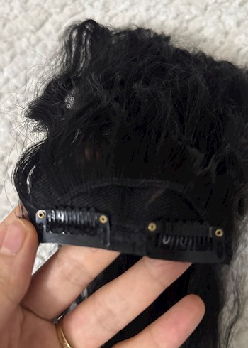 Siyah Saç Aksesuarı çıtçıt takma saç 90 cm - Görsel 3