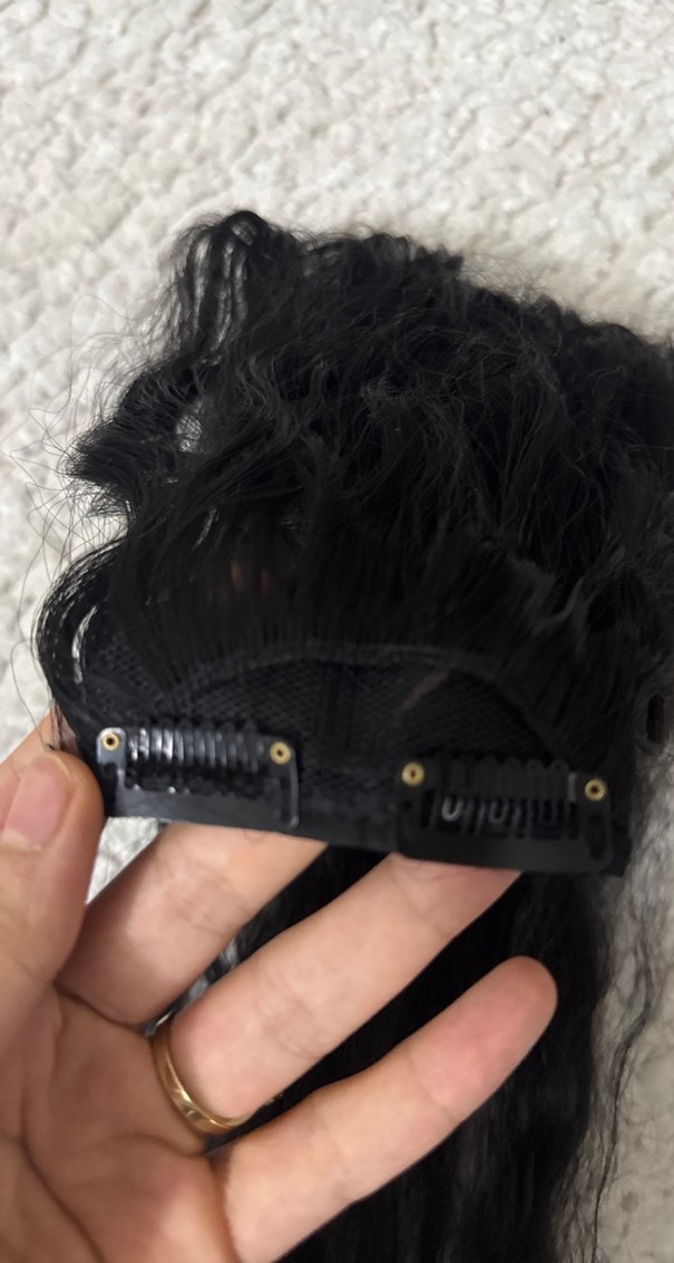 Siyah Saç Aksesuarı çıtçıt takma saç 90 cm - Görsel 3