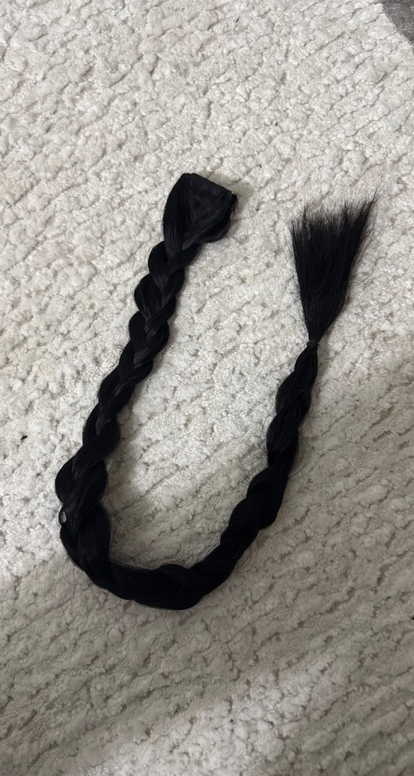 Siyah Saç Aksesuarı çıtçıt takma saç 90 cm - Görsel 2