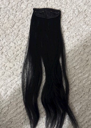 Siyah Kürklü Kadın Saç Aksesuarı takma çıtçıt saç - Görsel 2