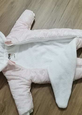 Peluş Detaylı Astronot Pembe Bebek Tulumu - Görsel 2