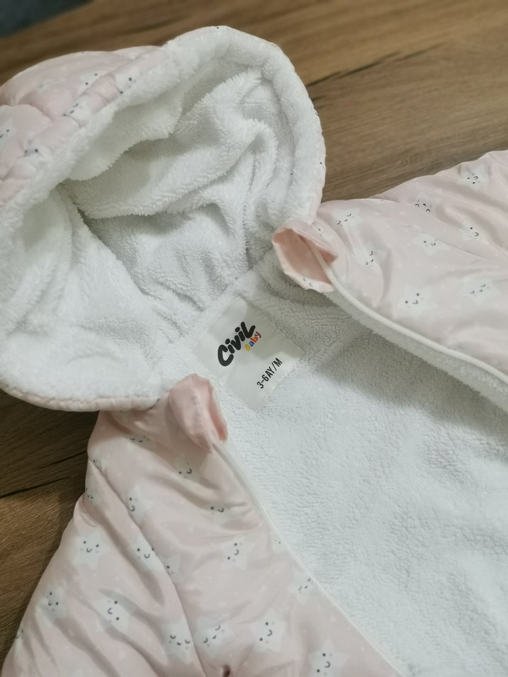 Peluş Detaylı Astronot Pembe Bebek Tulumu - Görsel 3