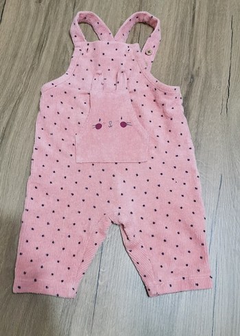 Kız Çocuk Pembe Triko Askılı Tulum - Görsel 2