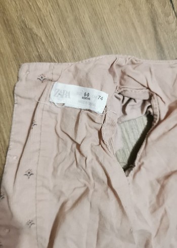 Zarar Kız bebek pembe kadife askılı elbise - Görsel 4