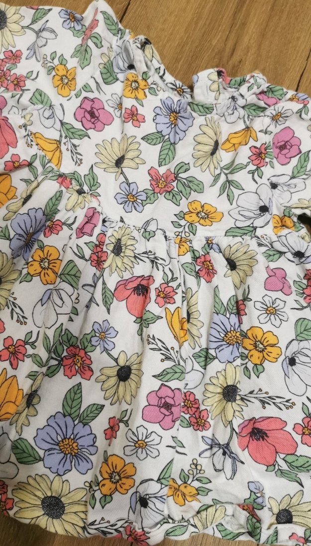 Çiçek Desenli Fırfırlı Bebek Kız Tulum - Görsel 3