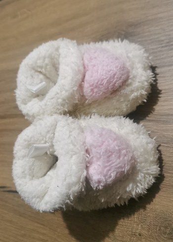 Kız Çocuk Beyaz Peluş Ev Terliği - Görsel 5