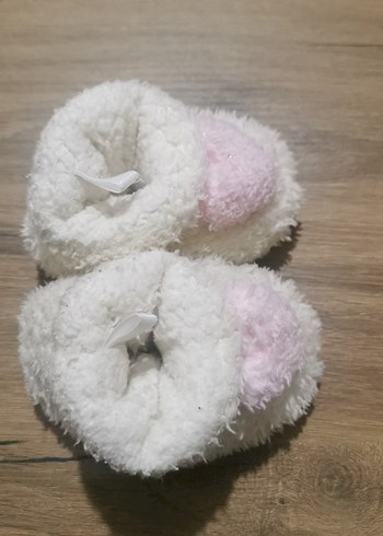 Kız Çocuk Beyaz Peluş Ev Terliği - Görsel 4