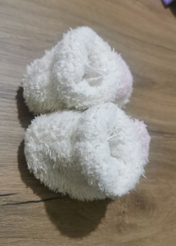 Kız Çocuk Beyaz Peluş Ev Terliği - Görsel 3