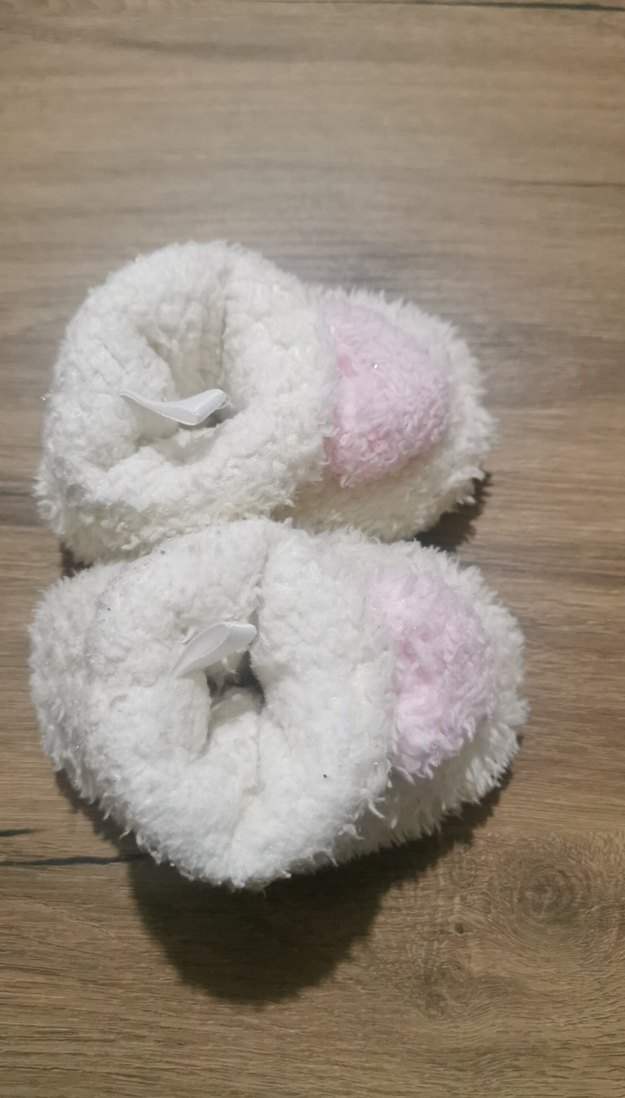 Kız Çocuk Beyaz Peluş Ev Terliği - Görsel 4