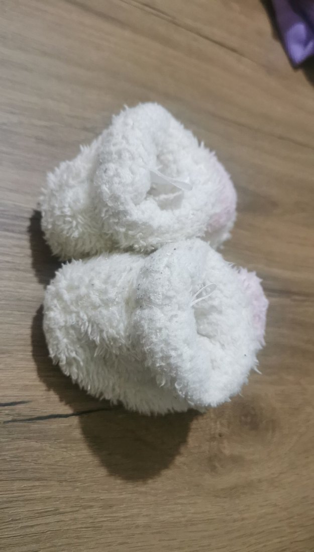 Kız Çocuk Beyaz Peluş Ev Terliği - Görsel 3