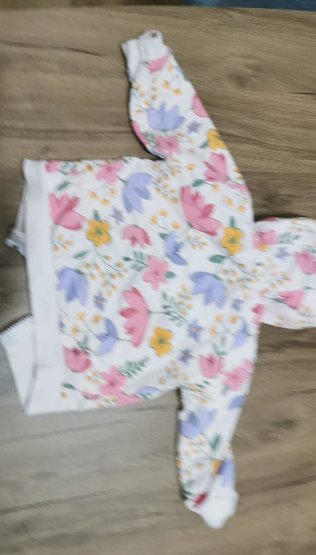 Beyaz Çiçek Desenli Bebek Kız Kapüşonlu Sweatshirt - Görsel 2