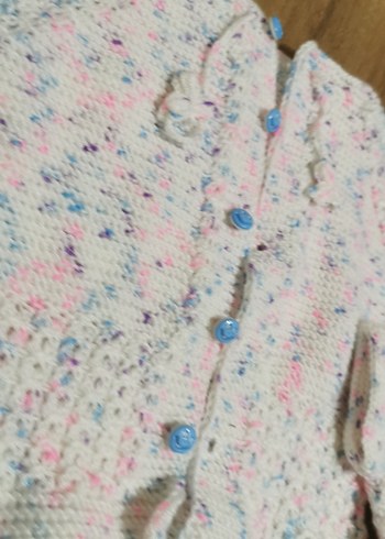 Kız Çocuk Beyaz Triko Hırka - Görsel 5