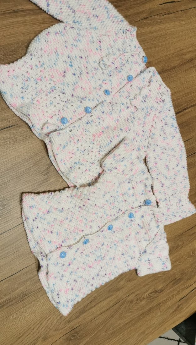 Kız Çocuk Beyaz Triko Hırka - Görsel 4